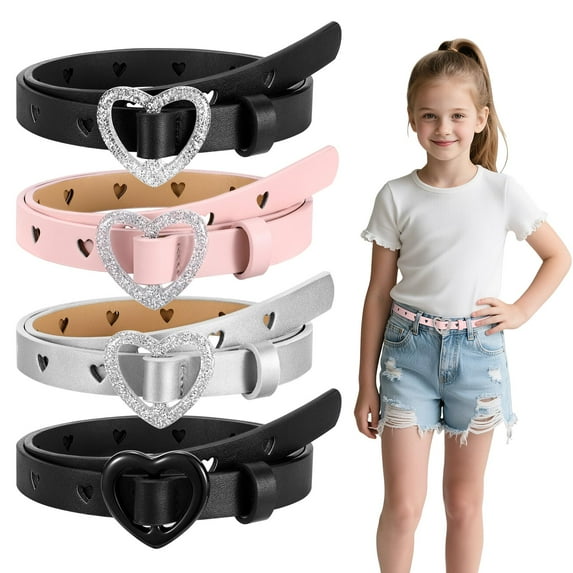 WHIPPY Girls Belts Kids Leather Waist Belts for Jeans Dresses