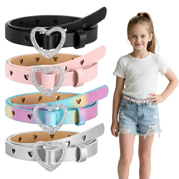 WHIPPY Girls Belts Kids Leather Waist Belts for Jeans Dresses
