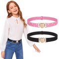 thumbnail image 1 of WHIPPY Kids Elastic Belts for Girls Toddler Adjustable Stretch Belts with Heart Buckle, 1 of 9