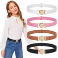 thumbnail image 1 of WHIPPY Kids Elastic Belts for Girls Toddler Adjustable Stretch Belts with Heart Buckle, 1 of 9
