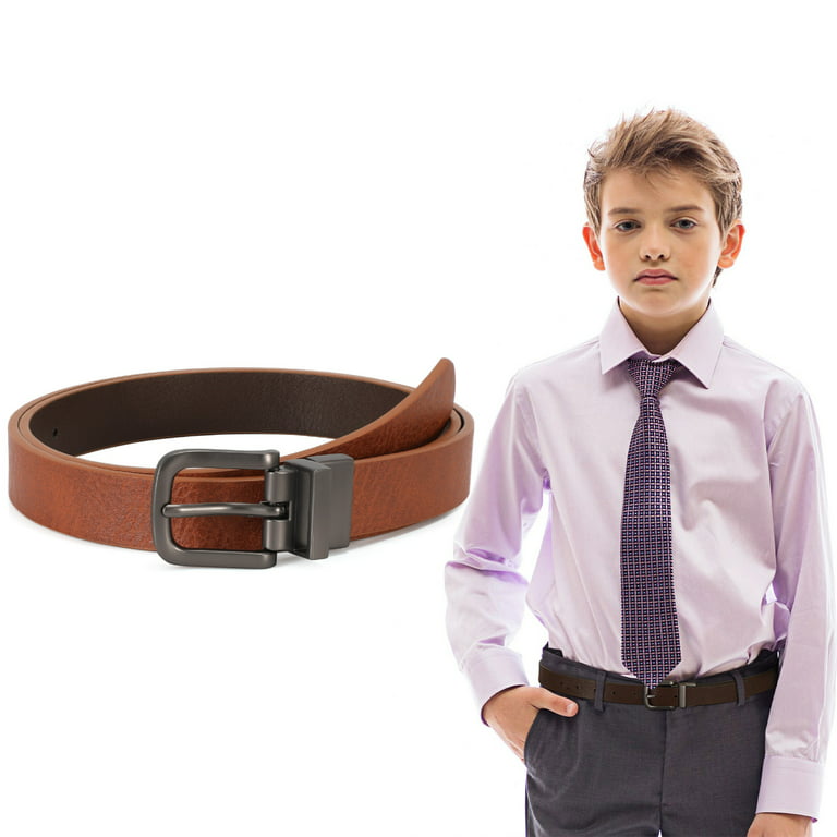 WHIPPY Kids Reversible Belt, Leather Dress Belts for Boys Girls