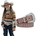 thumbnail image 1 of WHIPPY Kids Western Belt for Girls Boys Toddler Cowboy Cowgirl Belt for Jeans Dresses Rhinestone Studded Leather Belt, 1 of 8