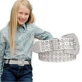 thumbnail image 1 of WHIPPY Kids Western Belt for Girls Boys Toddler Cowboy Cowgirl Belt for Jeans Dresses Rhinestone Studded Leather Belt, 1 of 8