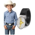 thumbnail image 1 of WHIPPY Kids Western Cowboy Belt for Boys Girls Cowgirl Ratchet Leather Belts with Automatic Buckle, 1 of 6