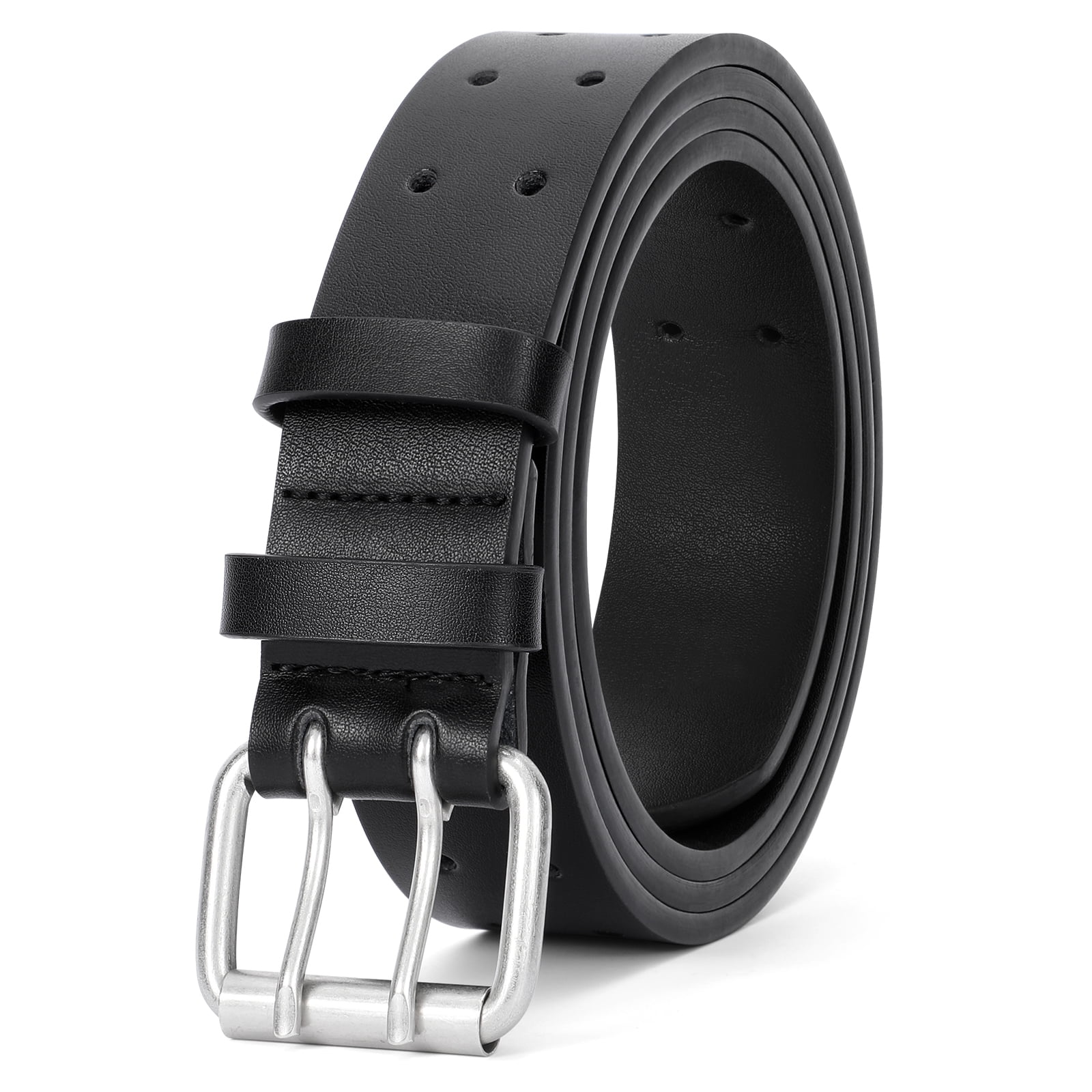 WHIPPY Leather Belt for Men, Mens Double Prong Casual Leather Belts for ...