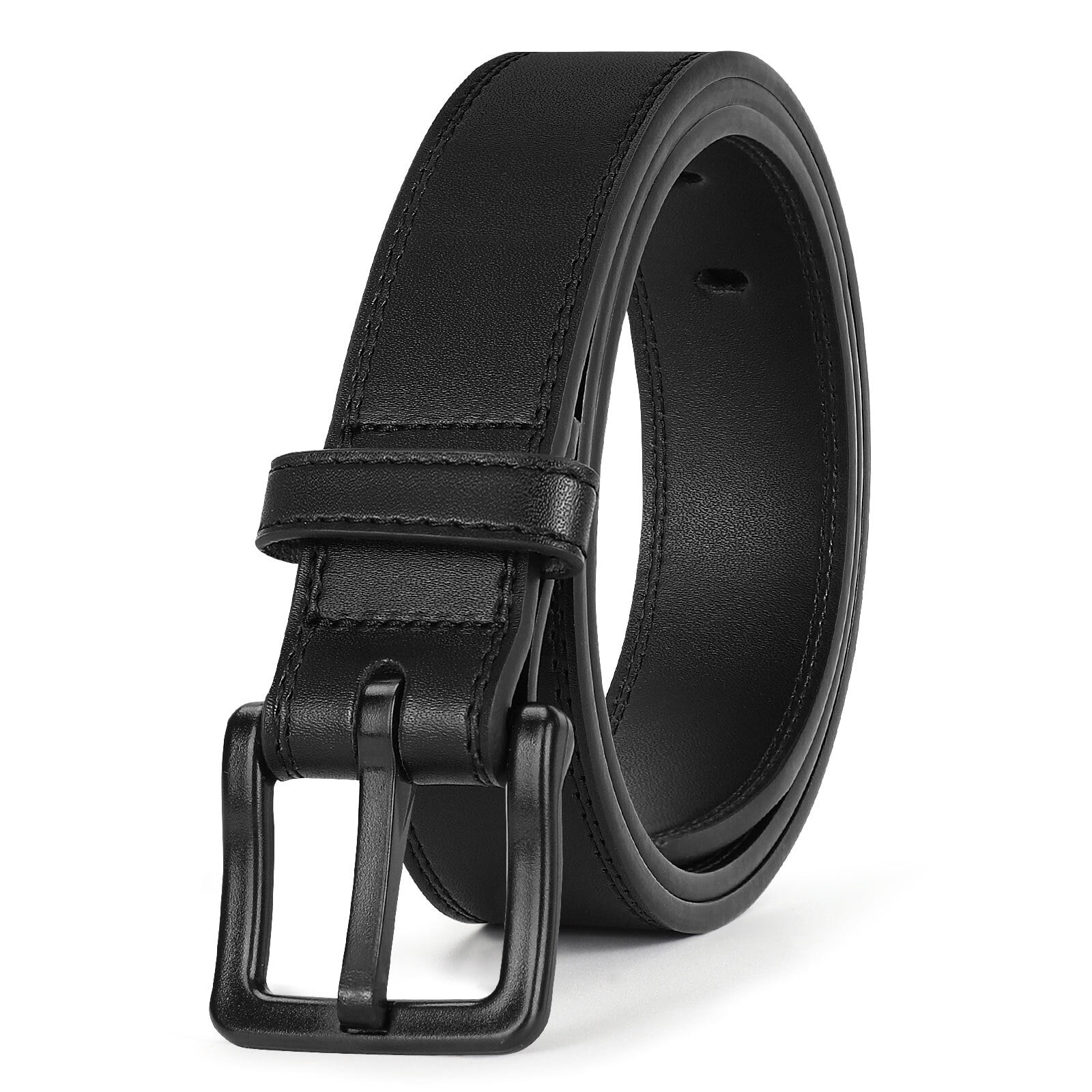 WHIPPY Leather Belt for Men, Mens Metal Free Black Leather Belts ...
