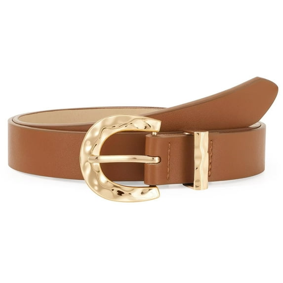 WHIPPY Leather Belt for Women Brown Ladies Leather Belts for Jeans Dresses