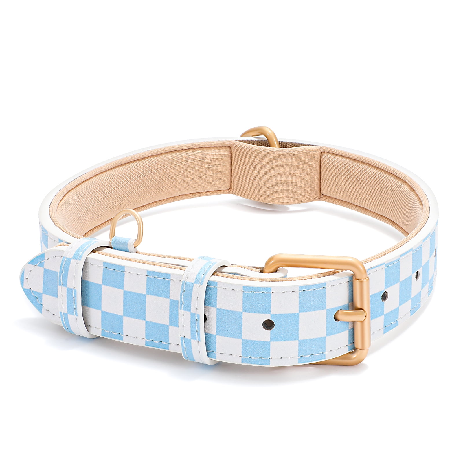  Dog Collar for Small Medium Large Dogs Pet Collars Girl Boy,  PU Stamping Leather Plaid Dogs Collar Adjustable Chihuahua Teacup Yorkie Puppy  Collar Cats (Medium (Neck 11-13in), Coffee) : Pet