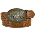 thumbnail image 1 of WHIPPY Men Western Cowboy Leather Belt Women Cowgirl Embossed Leather Belt for Jeans, 1 of 6