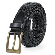 WHIPPY Men's Braided Leather Belt, Woven Casual Belt for Jeans Pants