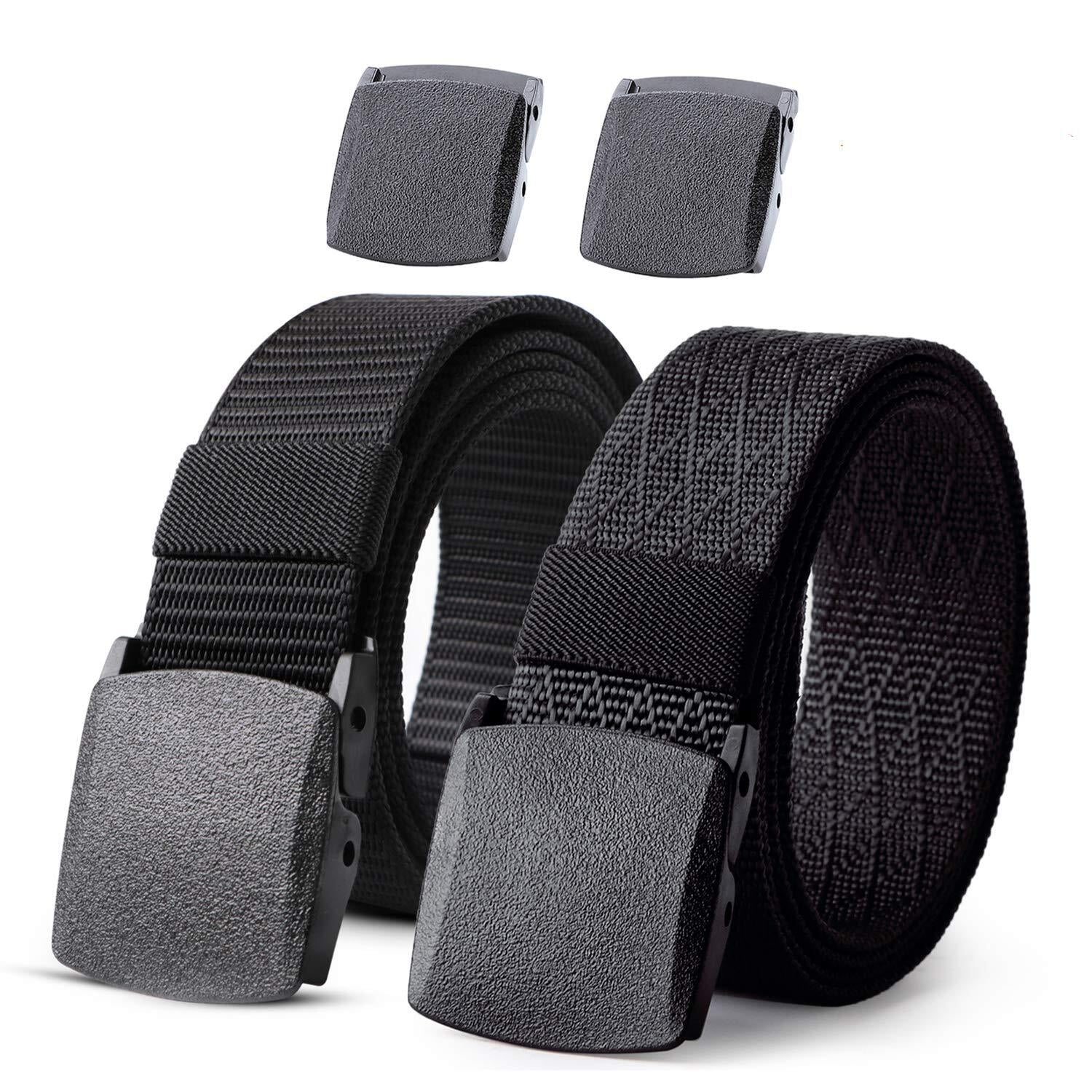 WHIPPY Men's Nylon Belt,  Canvas Work Belt with Plastic Buckle