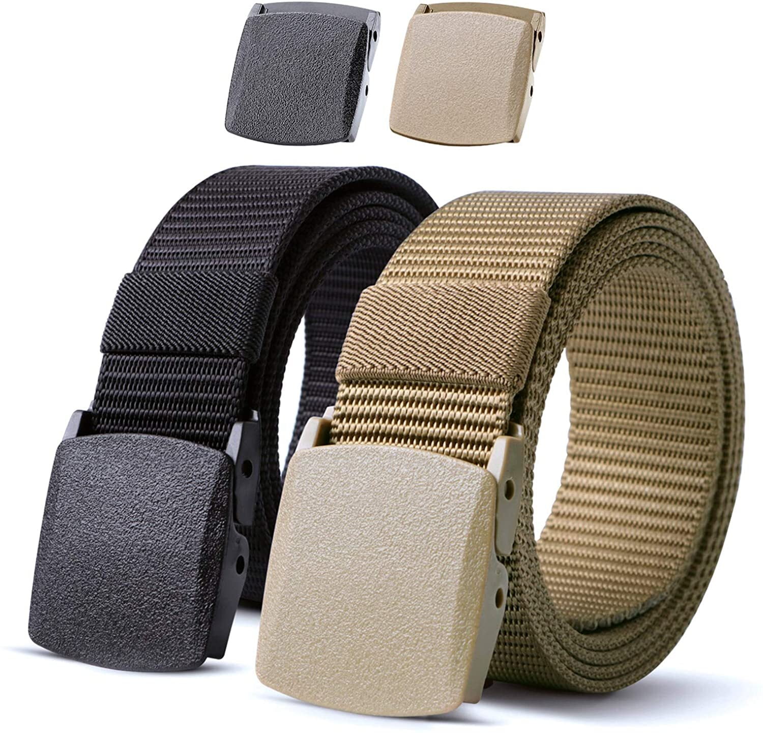 WHIPPY Men's Nylon Belt,  Canvas Work Belt with Plastic Buckle