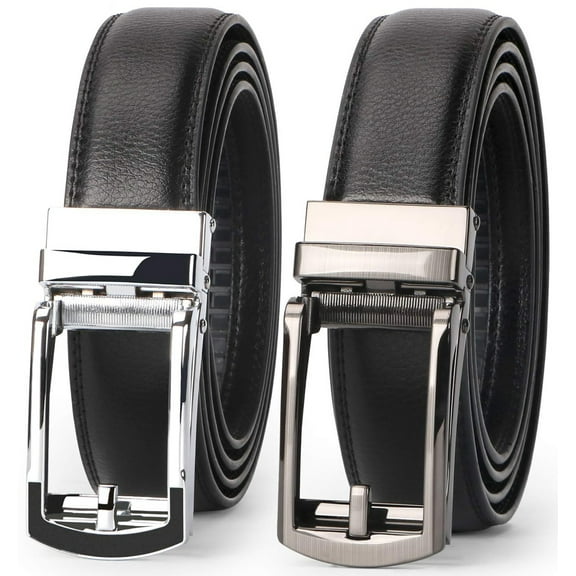 WHIPPY Men's Ratchet Belt, Leather Dress Belt, Trim to Fit