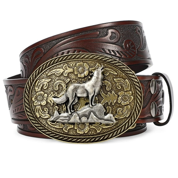 WHIPPY Men's Western Cowboy Belts for Women Cowgirl Belt Western Leather Belts for Jeans