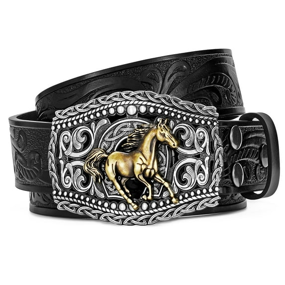 WHIPPY Men's Western Cowboy Belts for Women Cowgirl Belt Western Leather Belts for Jeans
