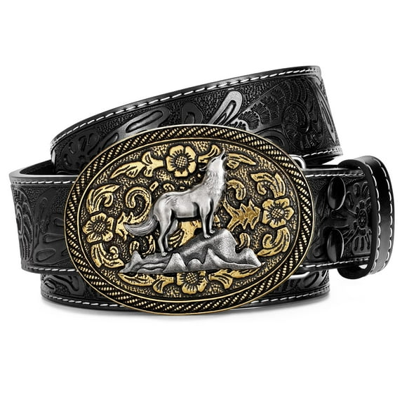 WHIPPY Men's Western Cowboy Belts for Women Cowgirl Belt Western Leather Belts for Jeans