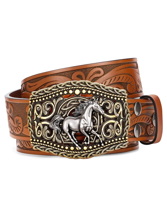 Men's Western Cowboy Belts for Women Cowgirl Belt Western Leather Belts for Jeans