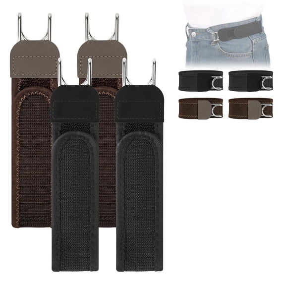 WHIPPY No Buckle Belts for Men Women Adjustable Metal Hook Elastic Belt Work Stretch Belt for Jeans Pants