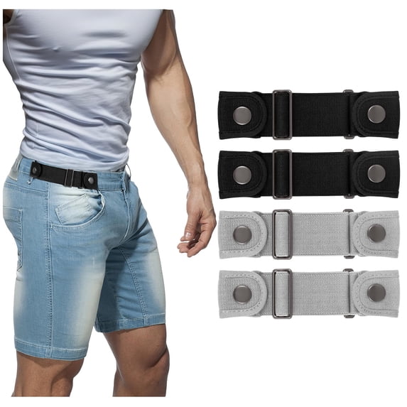 WHIPPY No Buckle Belts for Men Women Invisible Elastic Belt Adjustable Stretch Belt for Jeans Pants