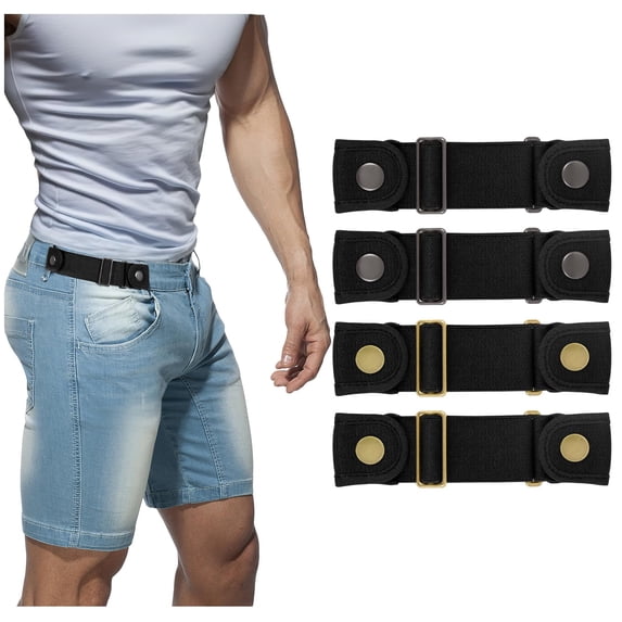WHIPPY No Buckle Belts for Men Women Invisible Elastic Belt Adjustable Stretch Belt for Jeans Pants
