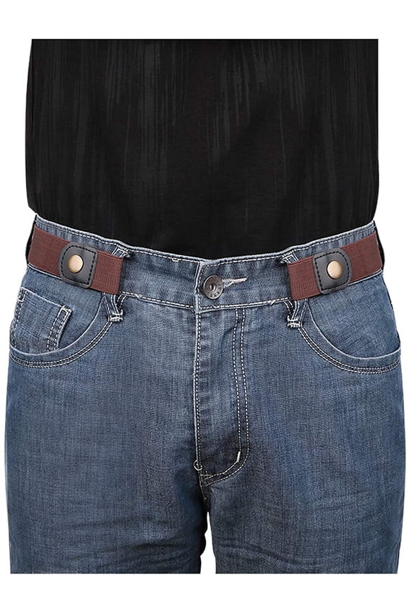 No Buckle Elastic Belt for Men, Nylon Stretch Buckle Free Belt for Jeans Pants