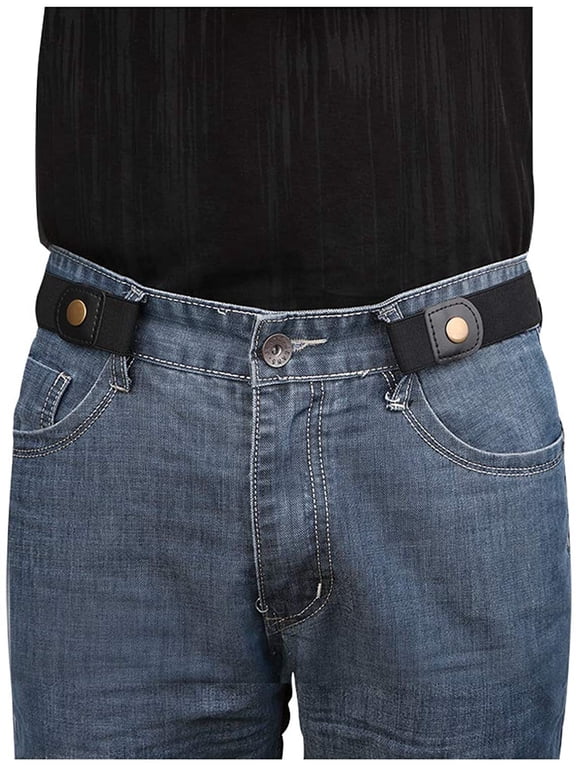 No Buckle Elastic Belt for Men, Nylon Stretch Buckle Free Belt for Jeans Pants