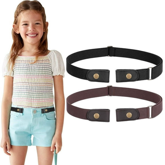 WHIPPY No Buckle Stretch Belts for Boys Girls Buckleless Kids Elastic Belt for Pants Jeans