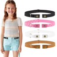 thumbnail image 1 of WHIPPY No Buckle Stretch Belts for Boys Girls Buckleless Kids Elastic Belt for Pants Jeans, 1 of 7