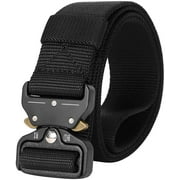 WHIPPY Nylon Belt for Men, Web Work Belt with Heavy Quick Release Buckle, Black
