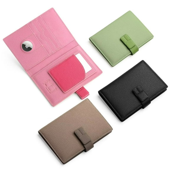 WHIPPY Passport Holder for Travel Leather Passport Wallet with Airtag Slot Women Men RFID Blocking Passport Cover Case Pink Travel Essentials