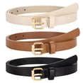 thumbnail image 1 of WHIPPY Skinny Women Leather Belts for Dress Skinny Waist Belt for Jeans with Gold Buckle, 1 of 5
