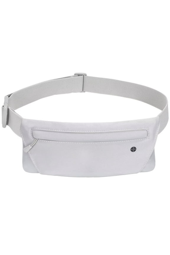 Slim Running Belt Workout Fanny Pack for Men Women Exercise Waist Pack for Running Walking Cycling Camping Gym, Gray