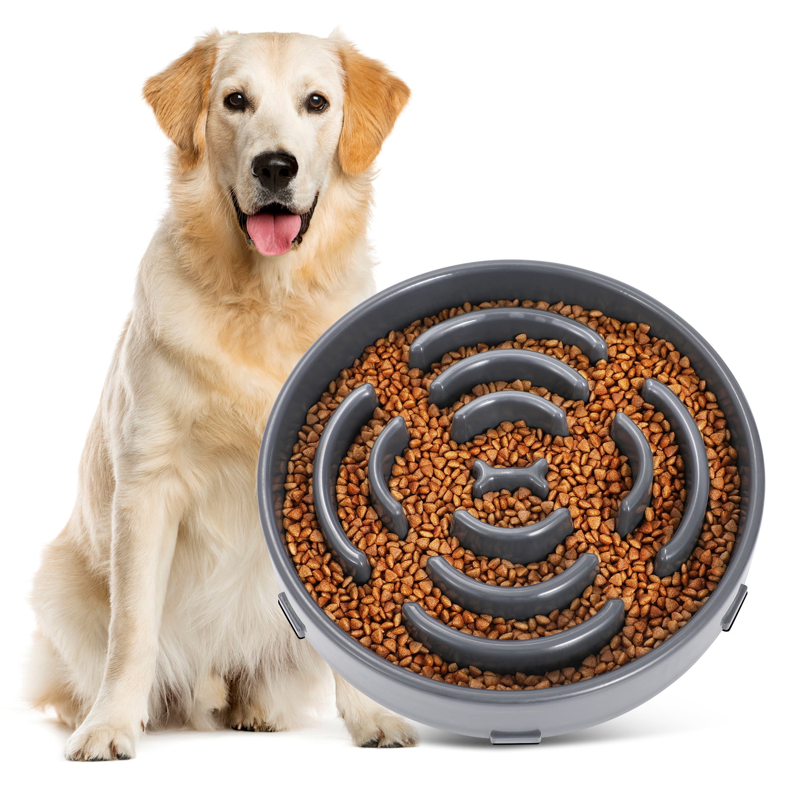 WHIPPY Slow Feeder Dog Bowl for Large Dogs Bloat Stop Preventing Choking Dog Bowls