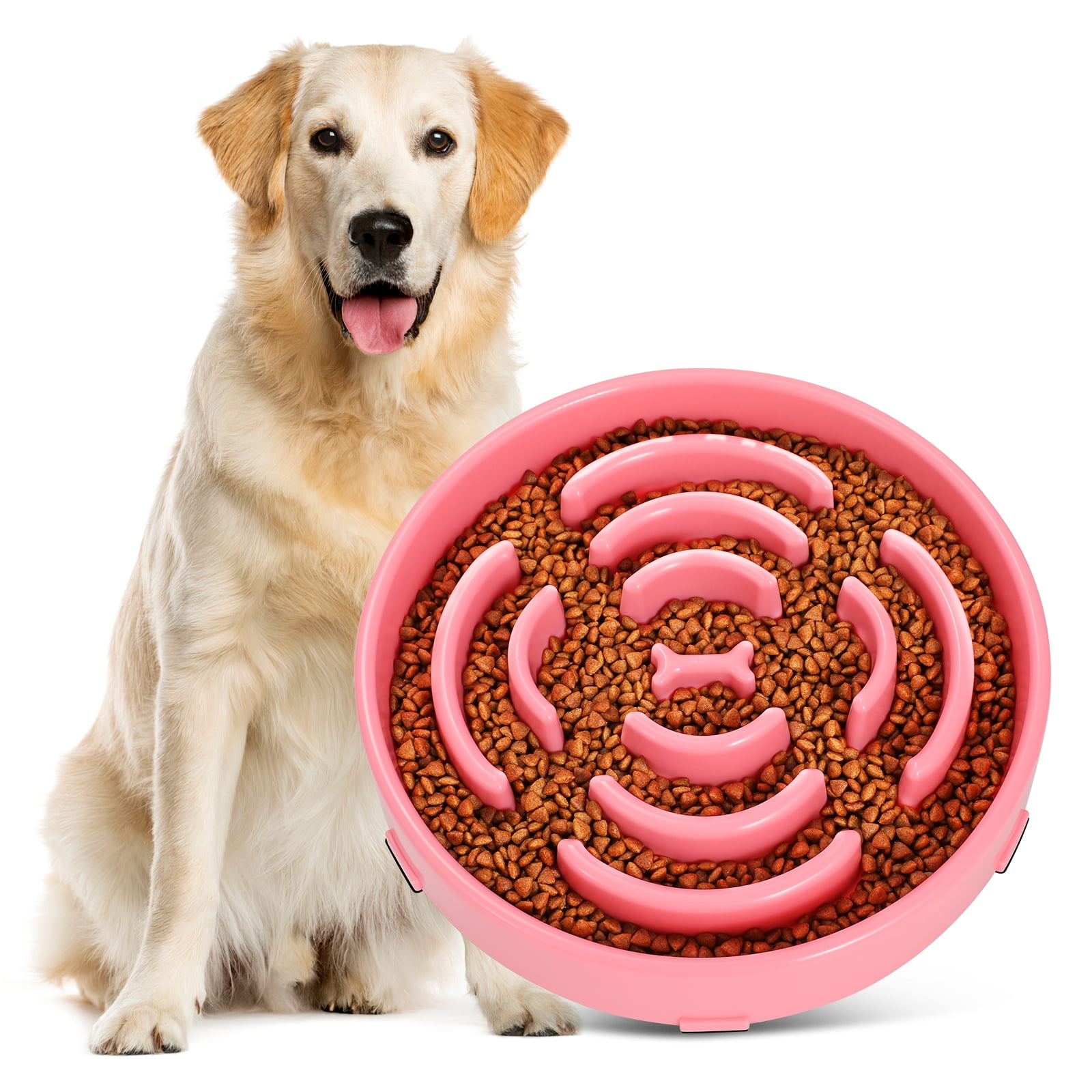 View of WHIPPY Slow Feeder Dog Bowl for Large Dogs Bloat Stop Preventing ...