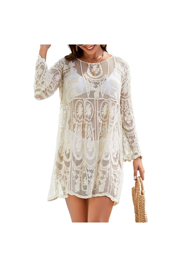 Swimsuit Coverup for Women Summer Bathing Suit Swimwear Mesh Beach Dress Vacation Outfits