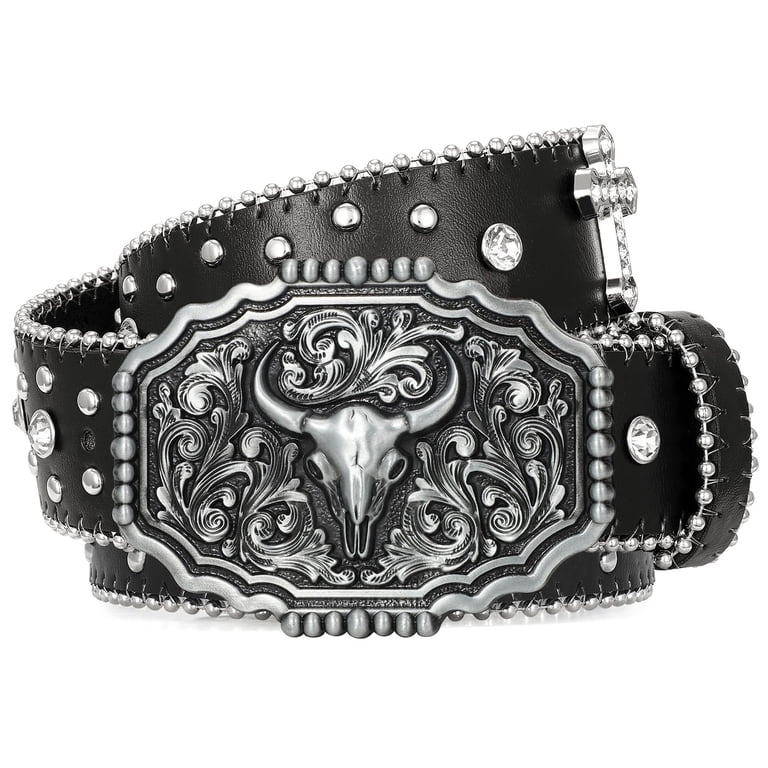 WHIPPY Western Cowboy Leather Belts for Men Women Cowgirl  display picture 2