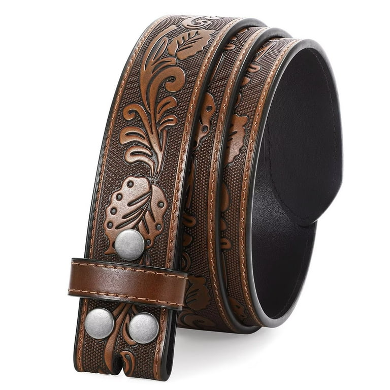 1811 3 Pack Western Belts For Men Woman Without Buckle, Cowgirl Cowboy Belt SANSTHS 3 Pack Western Belts for Men Woman Without Buckle  main image 2