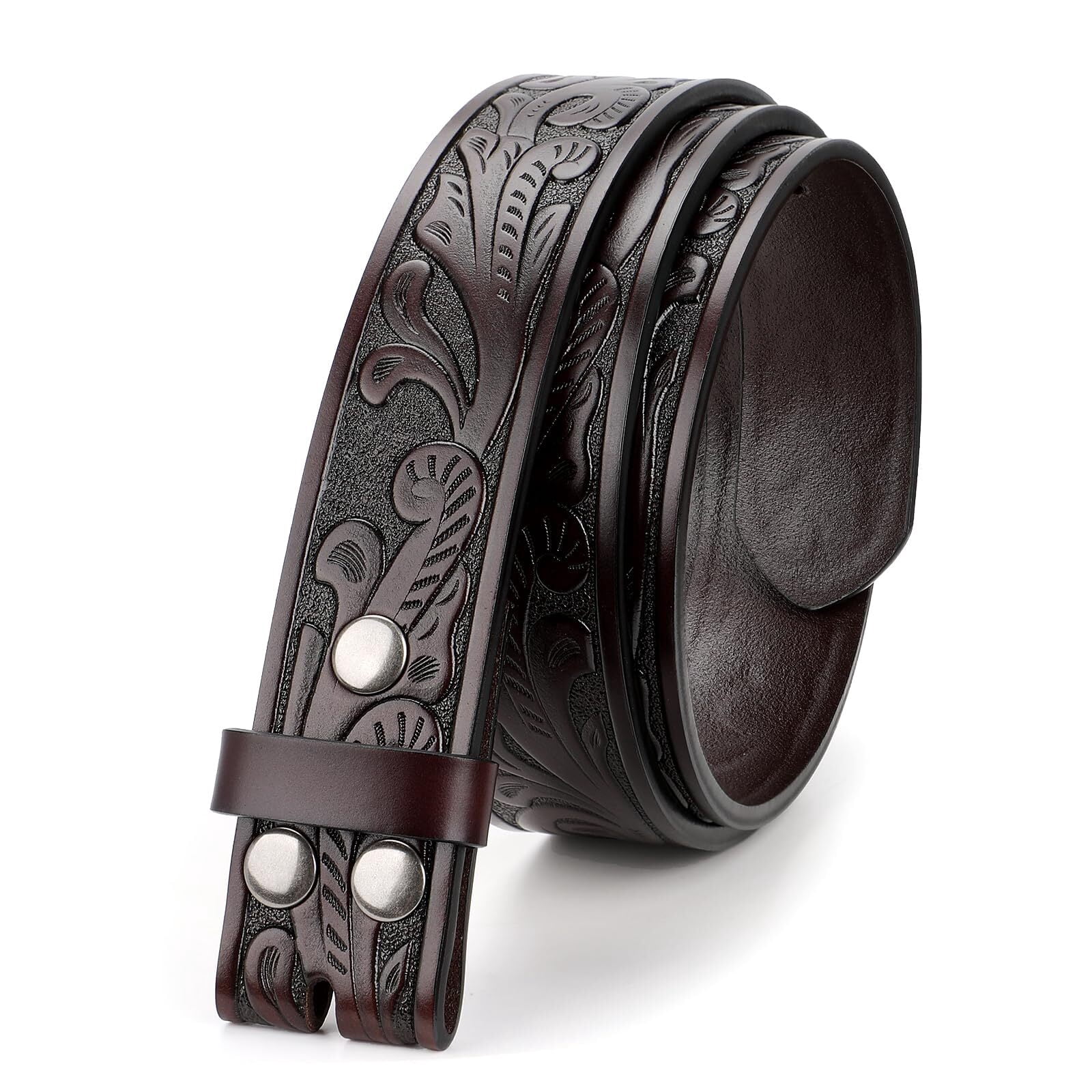 WHIPPY Western Leather Belt Strap for Women Men without Buckle