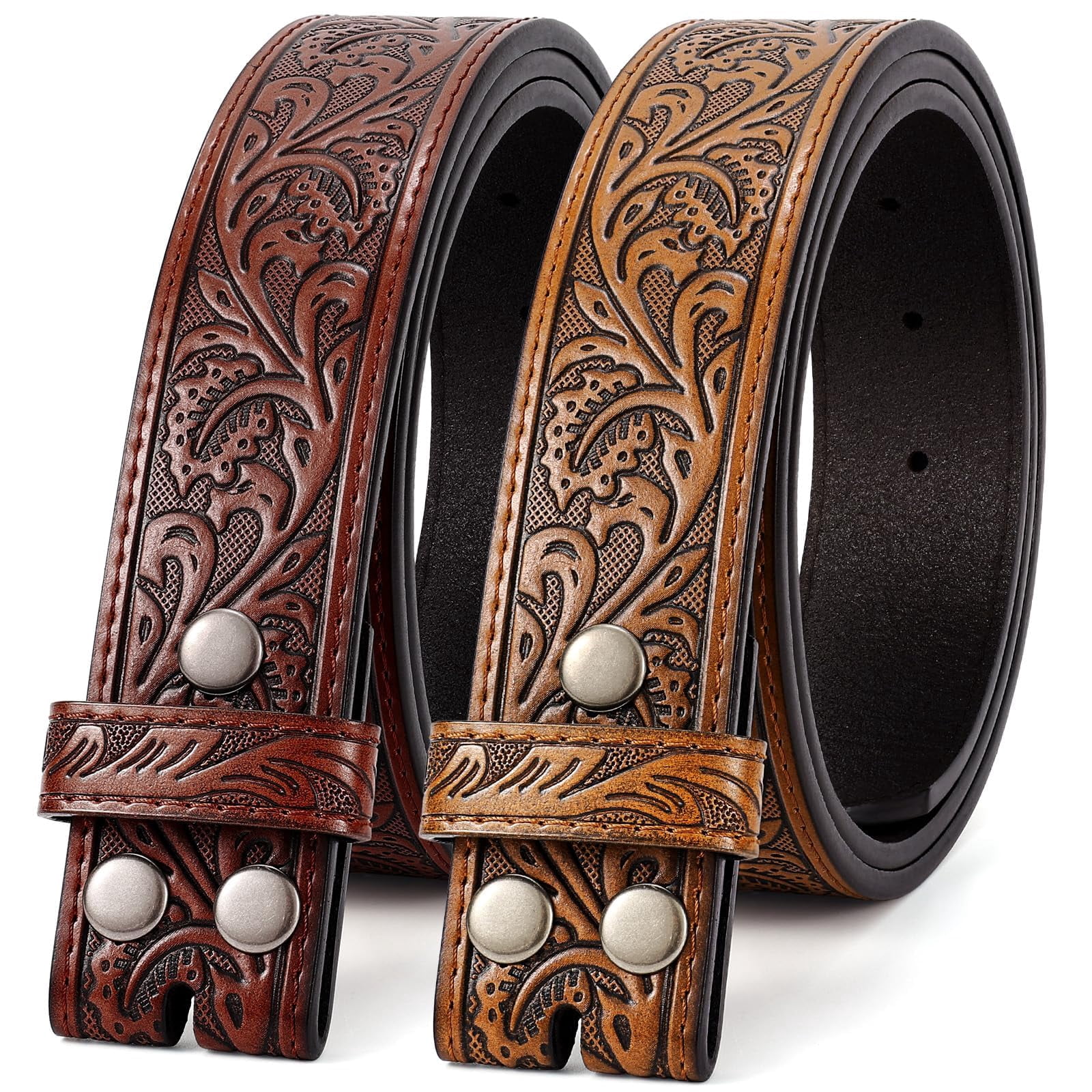 WHIPPY Western Leather Belt Strap for Women Men without 