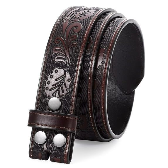 WHIPPY Western Belts for Men Women without Buckle Cowboy Belt Cowgirl Western Leather Belt Strap for Jeans