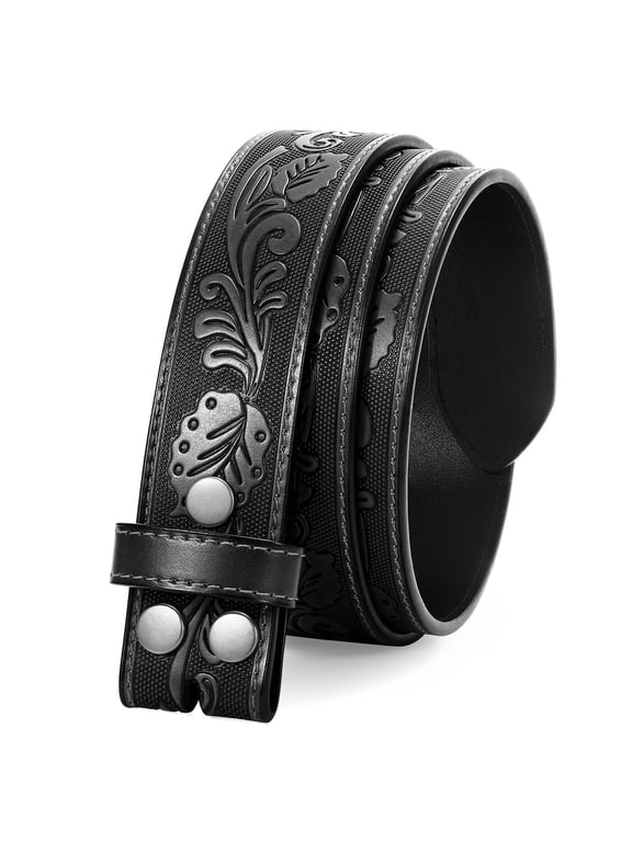 Western Belts for Men Women without Buckle Cowboy Belt Cowgirl Western Leather Belt Strap for Jeans