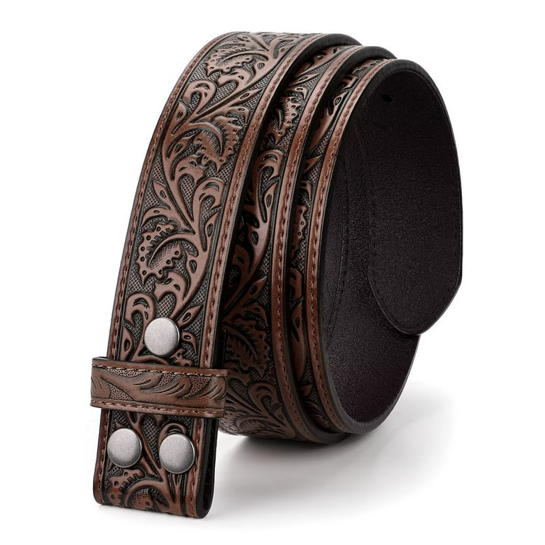 Whippy Western Leather Belt Strap for Women Men without  display picture 3