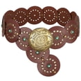 thumbnail image 1 of WHIPPY Western Leather Belts for Women Cowgirl Cowboy Belt Ladies Wide Vintage Waist Belts for Dresses, 1 of 8
