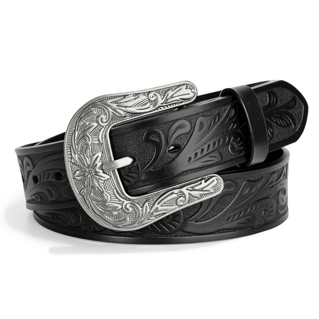 WHIPPY Western Leather Belts for Women Men Cowboy Cowgirl Leather Belt ...
