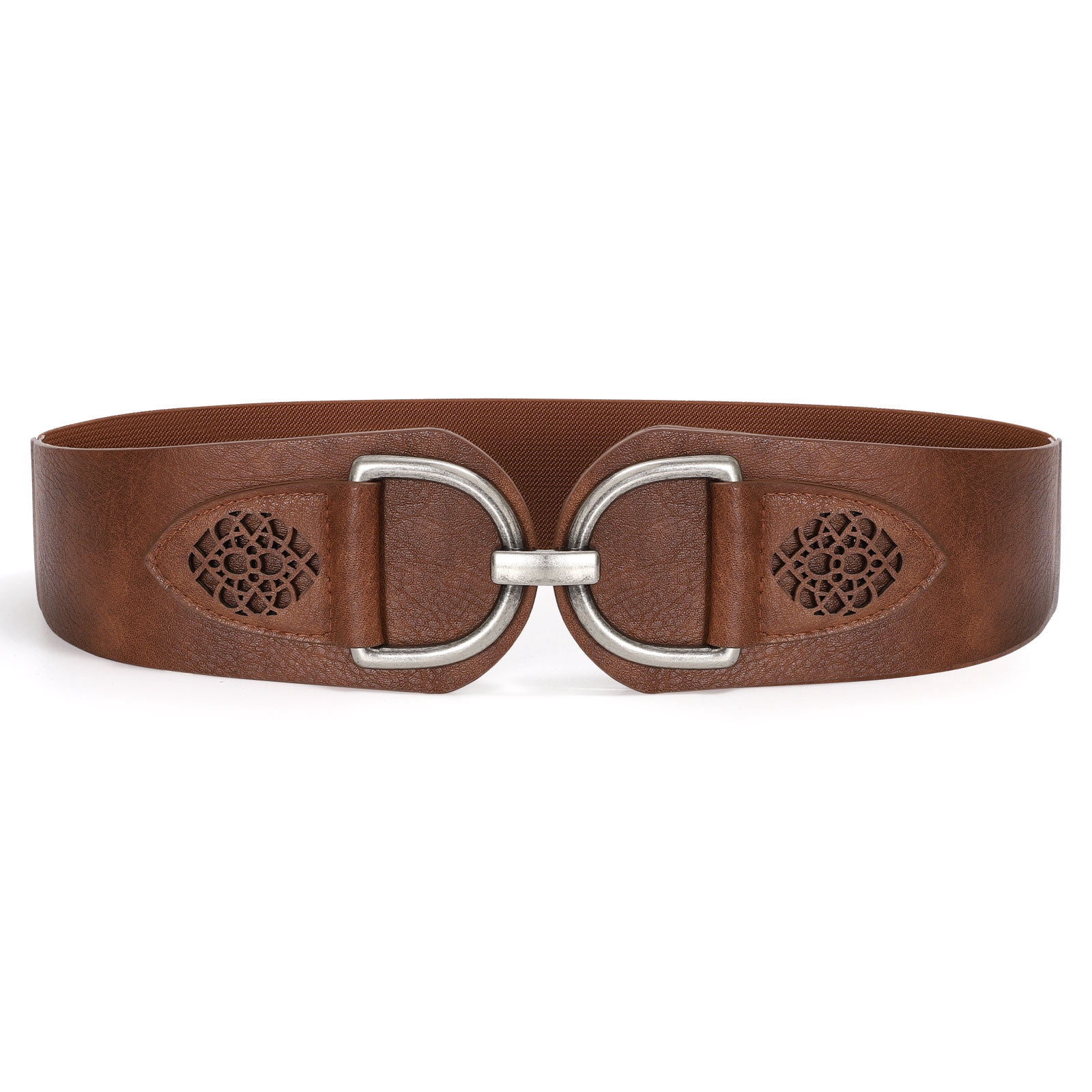 4383 Women\'s Genuine Leather Elastic Belts For Dresses Vintage Wide Wide Belts for Women Fashion Elastic Belt for Dresses  main image 3
