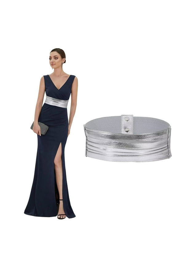 Women Elastic Waist Belt for Dresses Stretch Braided Wide Belts