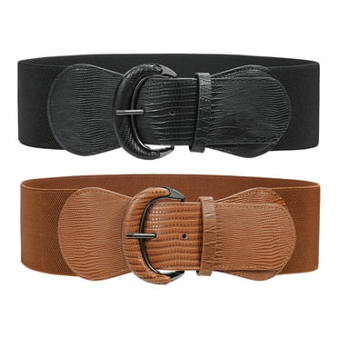 WHIPPY Women Elastic Wide Belt, Stretch Waist Belt for Dresses
