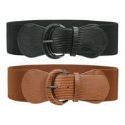 WHIPPY Women Elastic Wide Belt, Stretch Waist Belt for Dresses