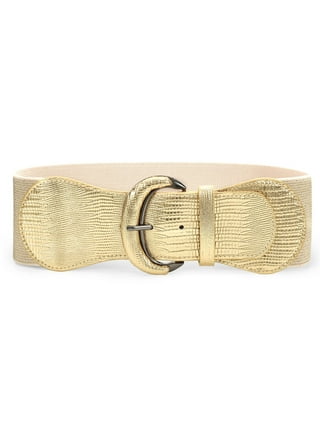 Luxury Ladies Brand Design Vintage Wide Belt Gold Tunic Elastic
