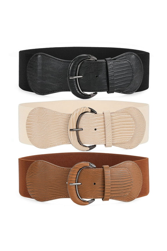 Women Elastic Wide Belt, Stretch Waist Belt for Dresses